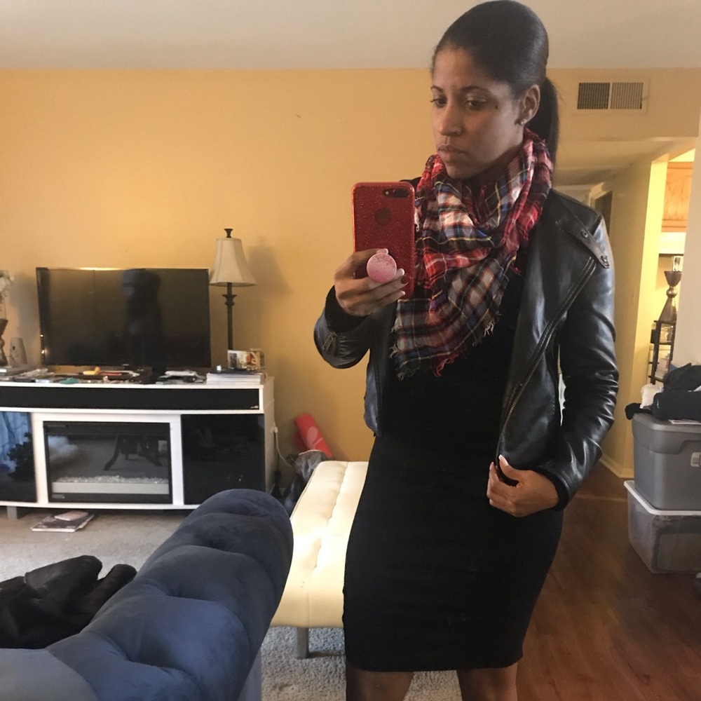Vegan leather motorcycle jacket